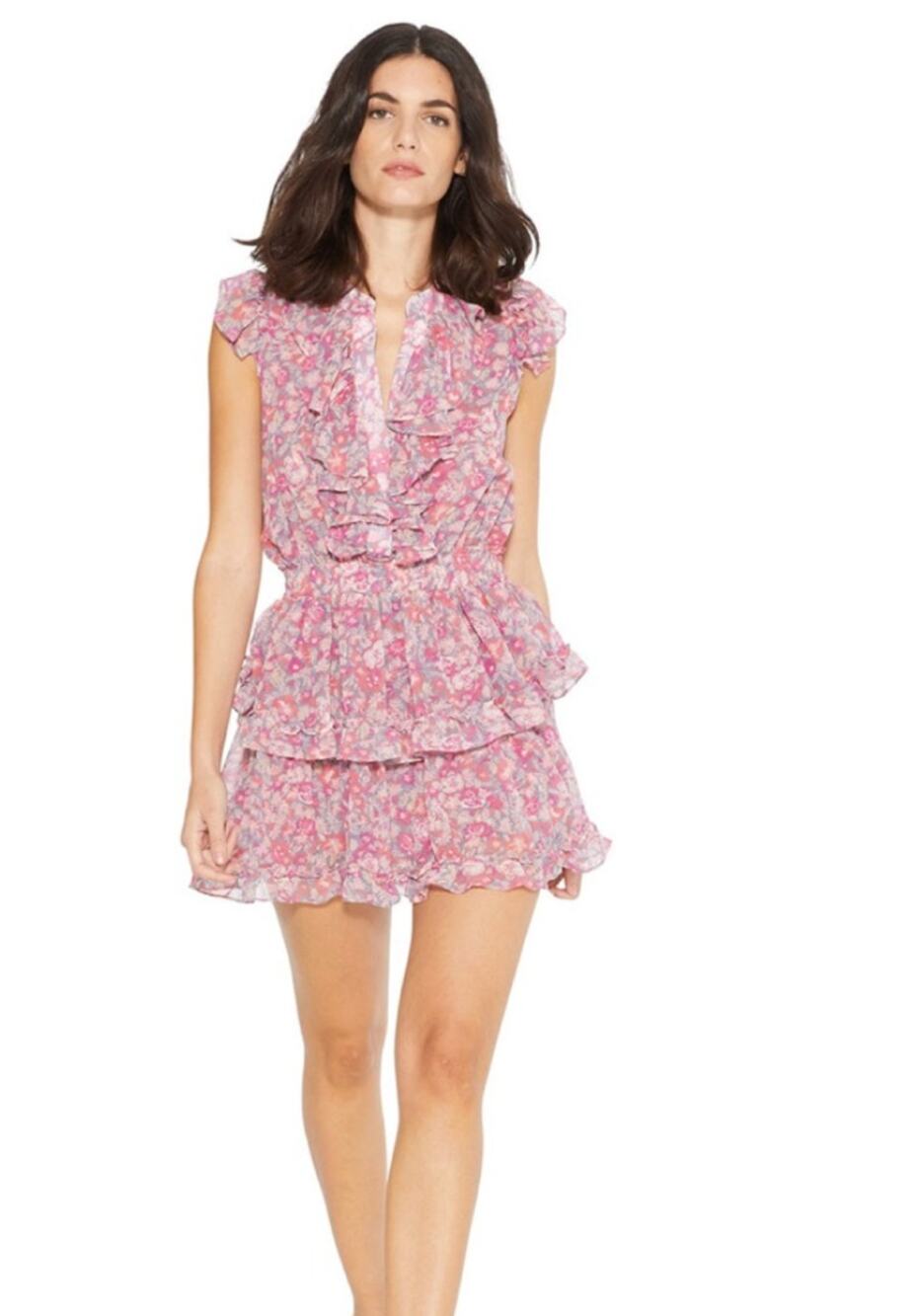 Misa Los Angeles Dress XS Marnie Mini Floral Ruffle Boho Cottagecore Romantic